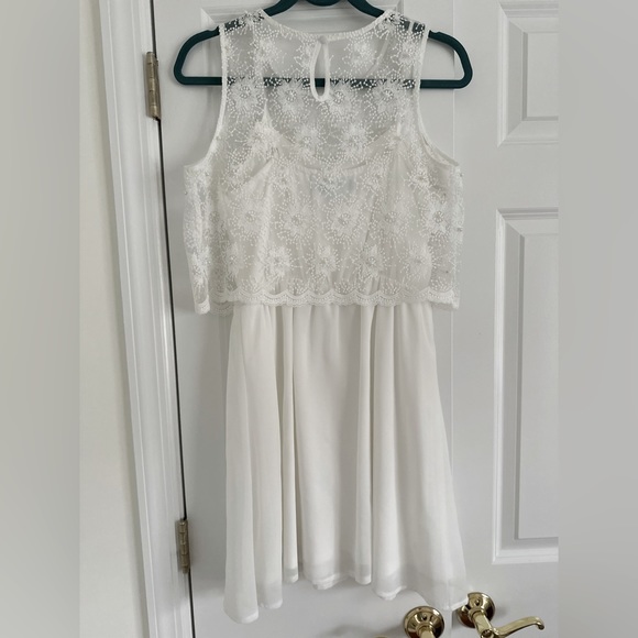 Crochet Pearled Pullover Mini Dress - Picture 2 of 4